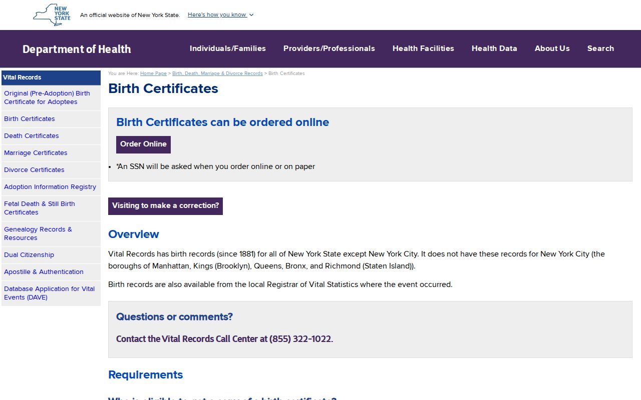 Manlius resident lookup New York birth record application guidance